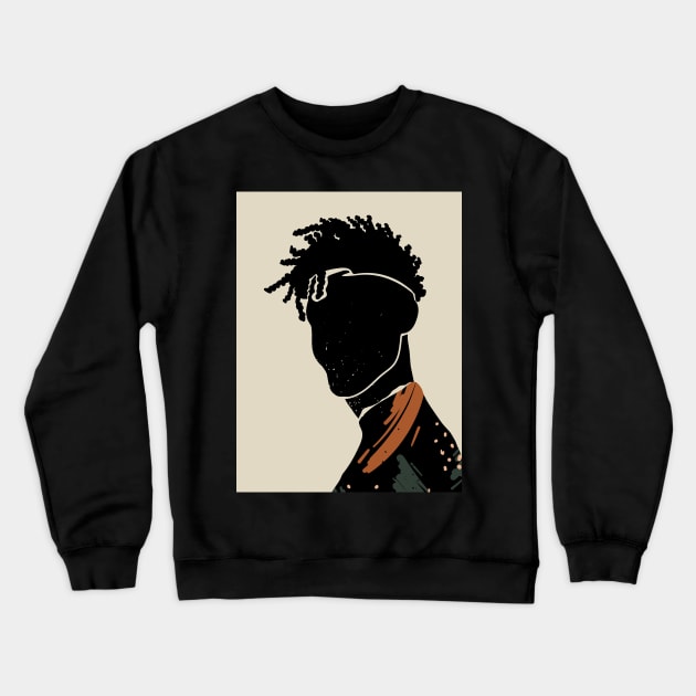 Black Hair No. 2 Crewneck Sweatshirt by DomoINK